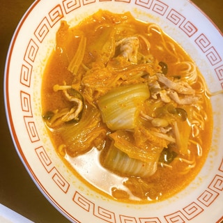 キムチ鍋の残りラーメン